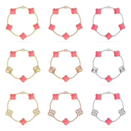 [Mystic] CLOVER 5 MOTIFS  PINK MOP BRACELET COLLECTION