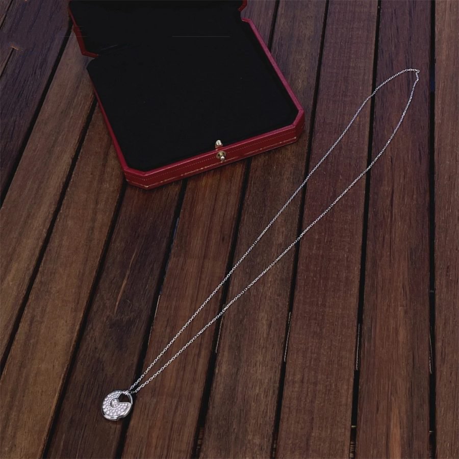 [Demi jewelry]AMULETTE SILVER FULL DIAMOND NECKLACE