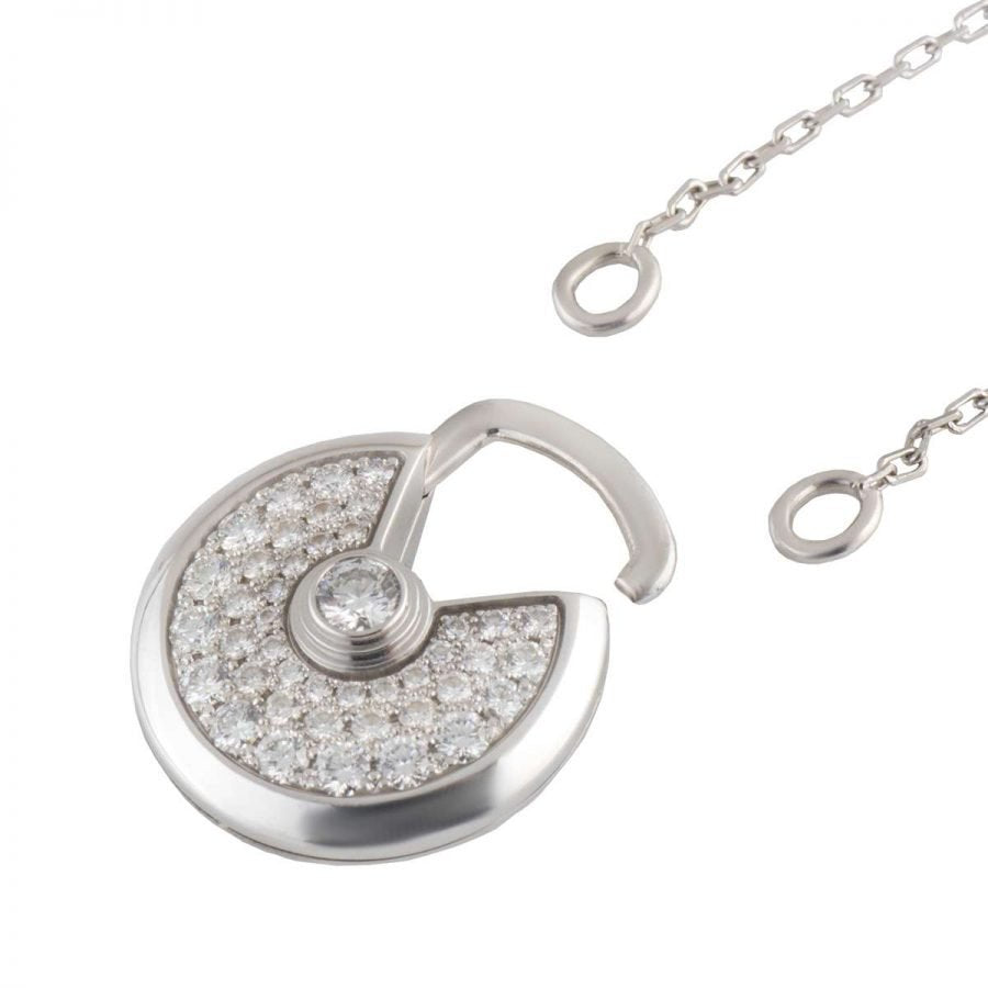 [Demi jewelry]AMULETTE SILVER FULL DIAMOND NECKLACE