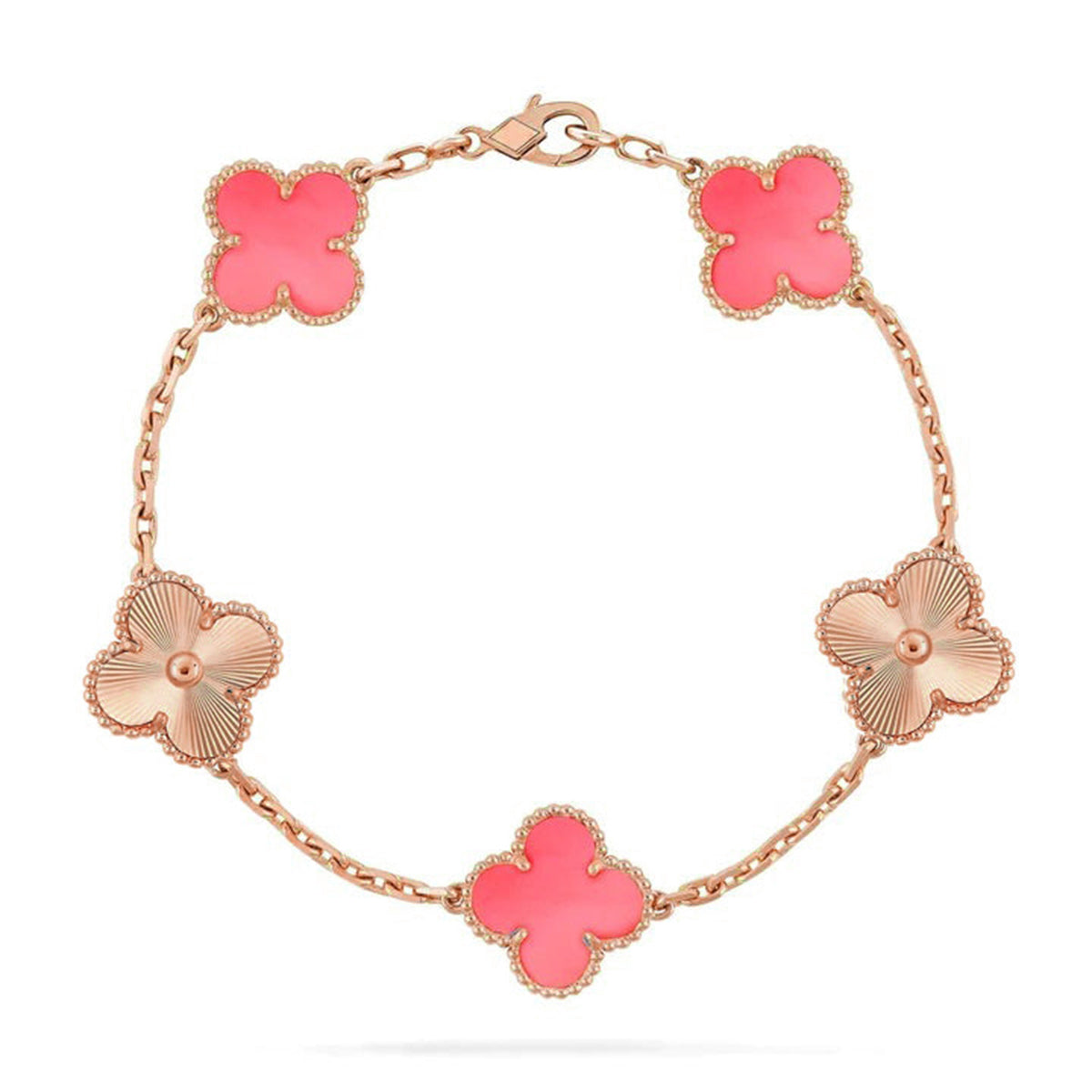 [Demi jewelry] CLOVER 5 MOTIFS  PINK MOP BRACELET COLLECTION-new
