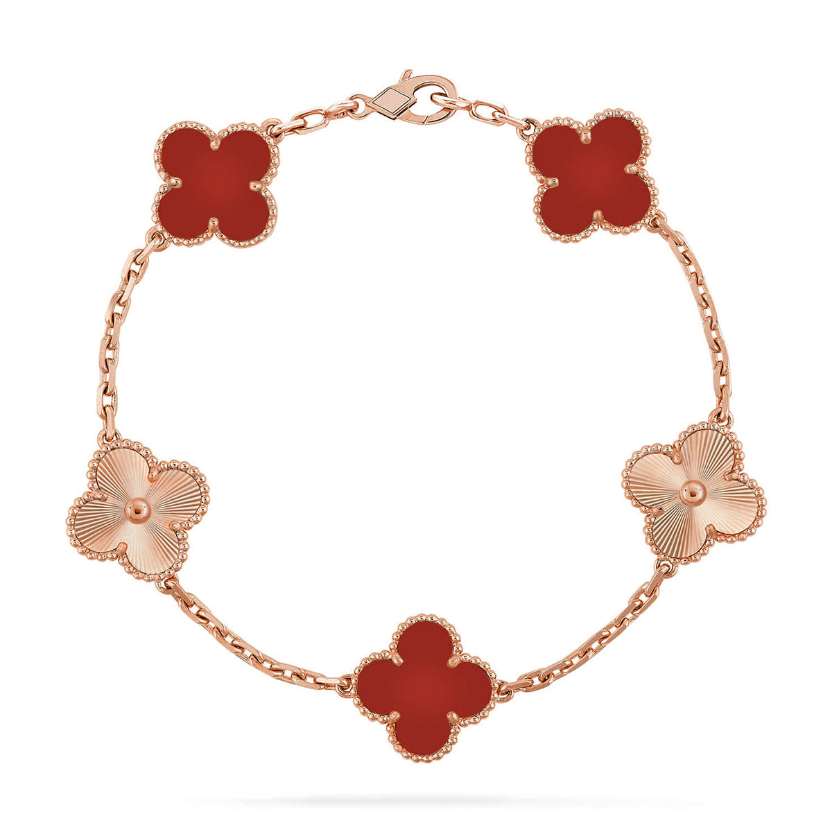 [Mystic] CLOVER 5 MOTIF RED CORNELIAN BRACELET COLLECTION