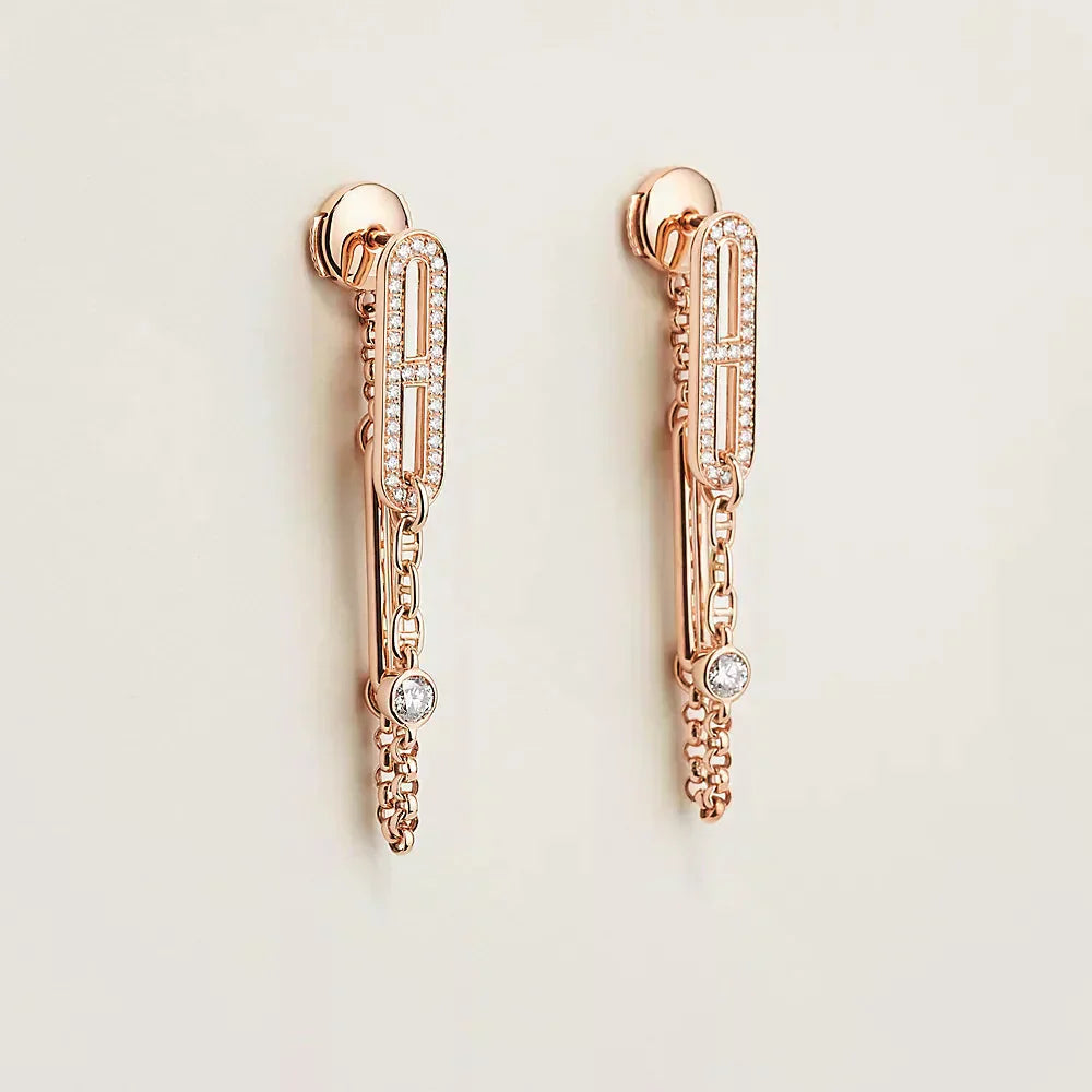 [Mystic]CHAINE CHAOS DIAMOND DROP EARRINGS