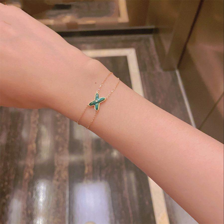 [Mystic]JEUX BRACELET MALACHITE PINK GOLD 1 DIAMOND
