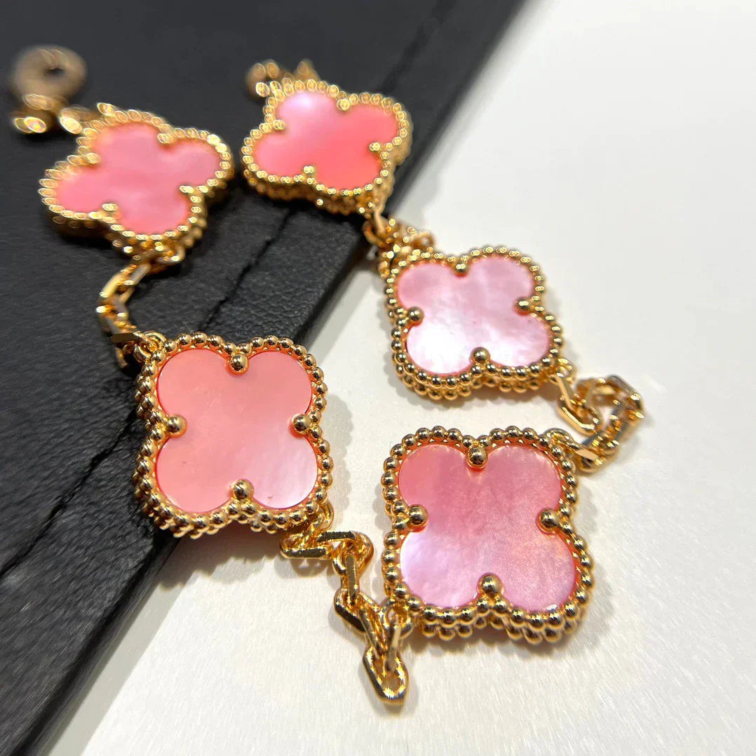 [Demi jewelry] CLOVER 5 MOTIFS  PINK MOP BRACELET COLLECTION-new
