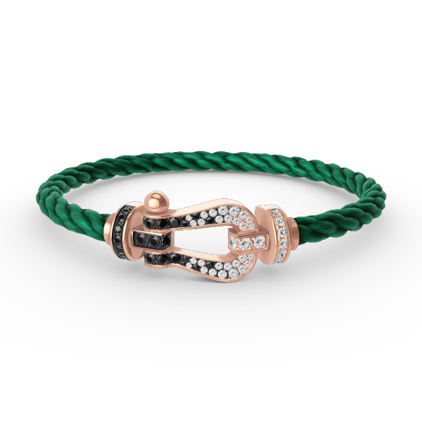 [Mystic]FORCE LARGE HORSESHOE BLACK WHITE DIAMOND BRACELET ROSE GOLD