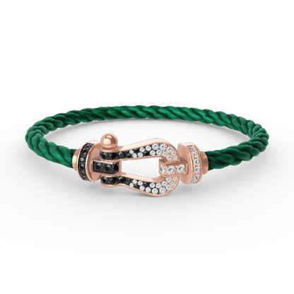 [Mystic]FORCE LARGE HORSESHOE BLACK WHITE DIAMOND BRACELET ROSE GOLD