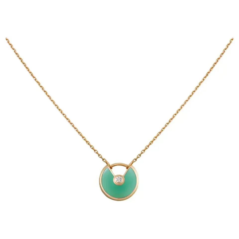 [Demi jewelry]AMULETTE GOLD MALACHITE NECKLACE