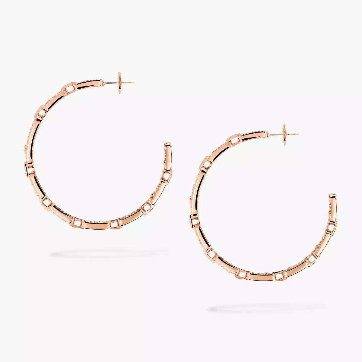 [[Mystic ]Move Link Diamond Hoop Earrings