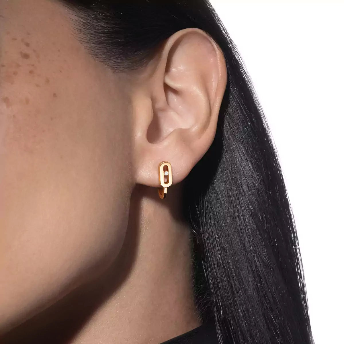 [Mystic ]Diamond Mini Hoop Earrings Move Classique