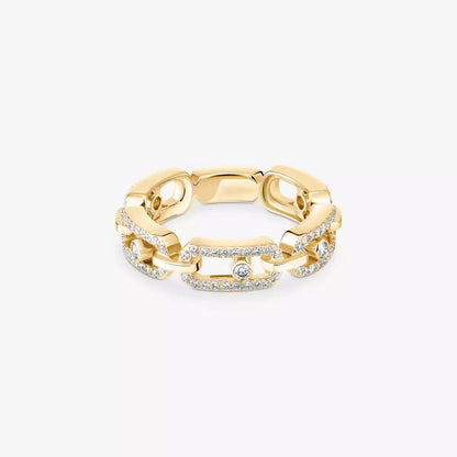 [Mystic ]Move Link Pave_-Set Diamond Ring in Gold