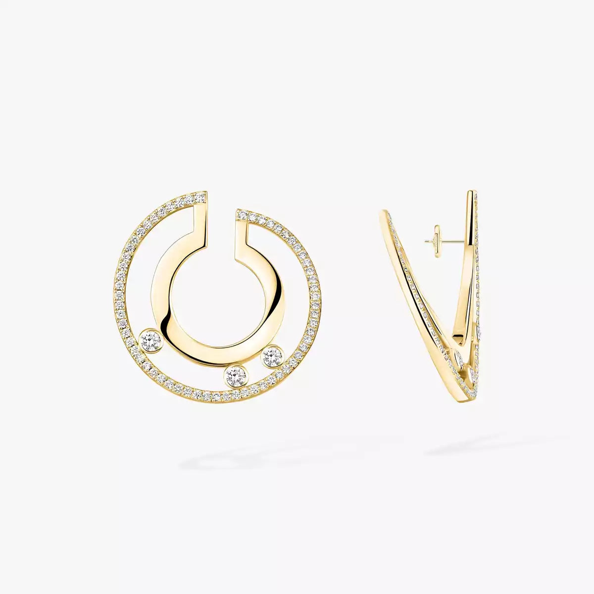 [Mystic ]Move Romane Small Diamond Hoop Earrings