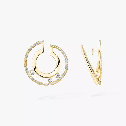 [Mystic ]Move Romane Small Diamond Hoop Earrings