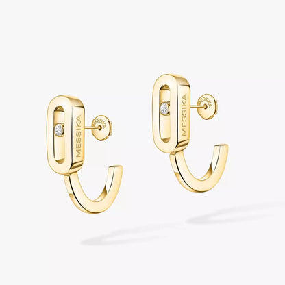 [Mystic ]Diamond Mini Hoop Earrings Move Classique