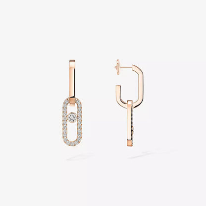 [Mystic ]Move Link Diamond Earrings