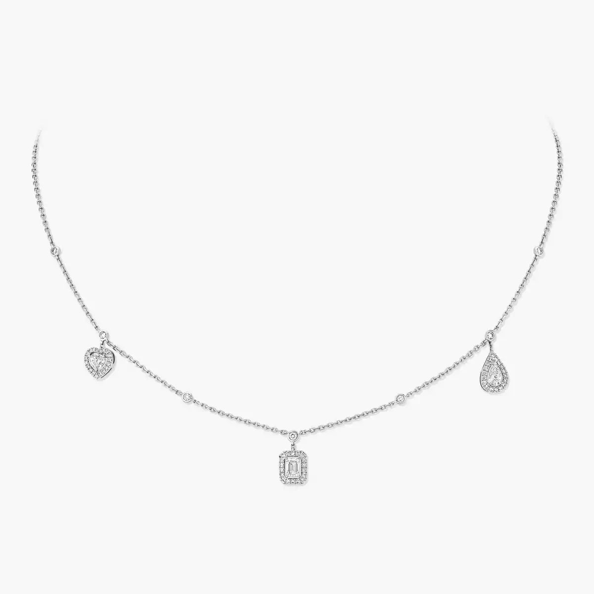[Mystic ]My Twin Diamond Necklace in Silver