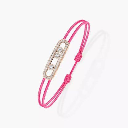 [Mystic ]MK Care(s) pink cord pavé bracelet