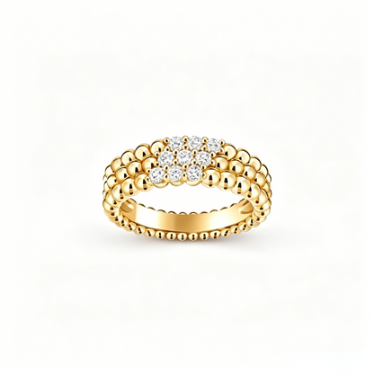 [Mysitc ]  THREE-ROW DIAMOND RING