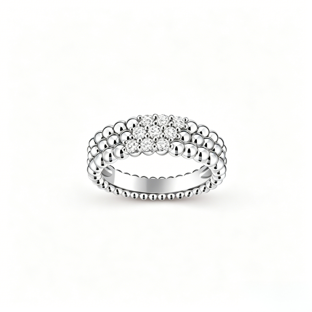 [Mysitc ]  THREE-ROW DIAMOND RING