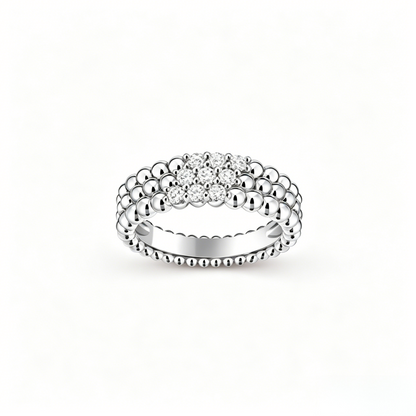 [Mysitc ]  THREE-ROW DIAMOND RING