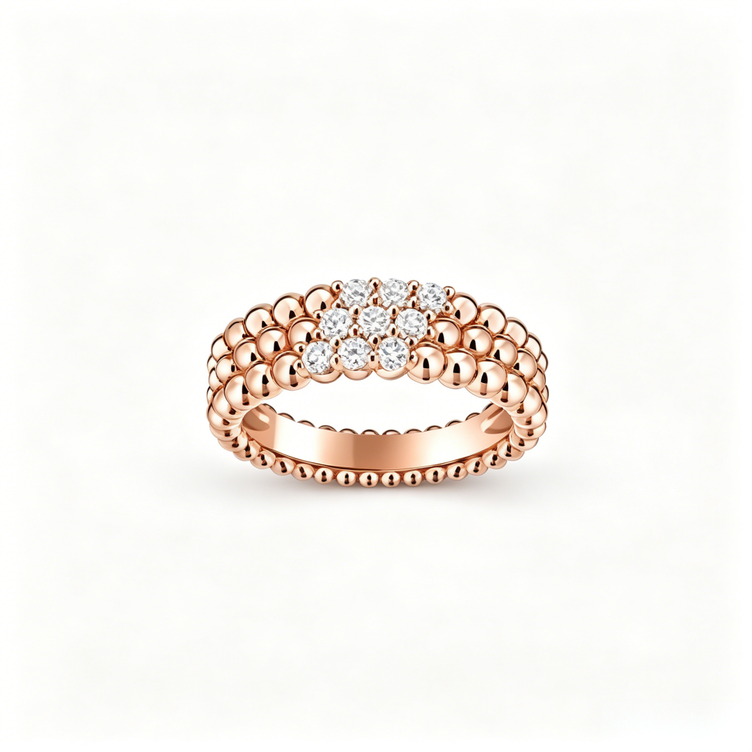[Mysitc ]  THREE-ROW DIAMOND RING
