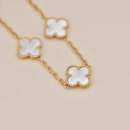 [Mystic]CLOVER WHITE PEARL MOP 5 MOTIF BRACELET COLLECTION