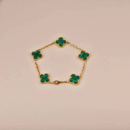 [Mysitc ]New  CLOVER 5 MOTIF MALACHITE BRACELET COLLECTION