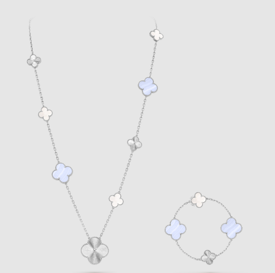 [Demi jewelry] 25 NEW CLOVER 15 MOTIFS PURPLE CHALCEDONY