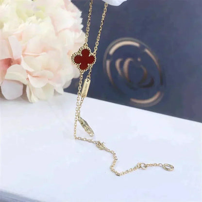 [Mystic]CLOVER  CARNELIAN SINGLE FLOWER BRACELET