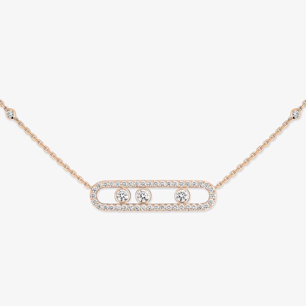 [Mystic ] Move Pave_ Rose Gold Diamond Necklace