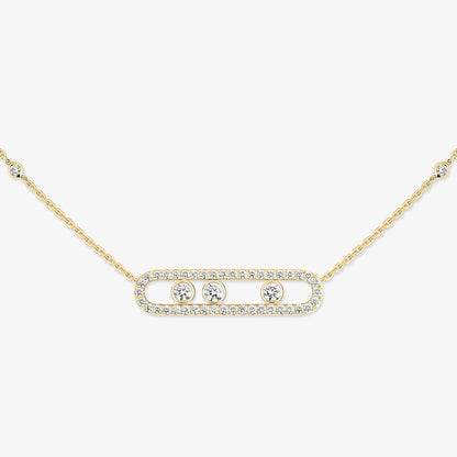 [Mystic ] Move Pave_ Rose Gold Diamond Necklace