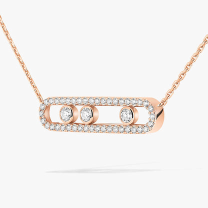 [Mystic ] Move Pave_ Rose Gold Diamond Necklace