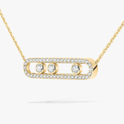 [Mystic ] Move Pave_ Rose Gold Diamond Necklace
