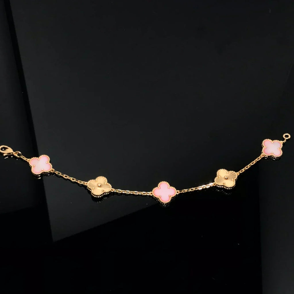 [Demi jewelry] CLOVER 5 MOTIFS  PINK MOP BRACELET COLLECTION-new